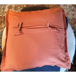 SDH Pillow Sham Terra Cotta Envelope Tie Closure Egyptian Cotton Made In Italy